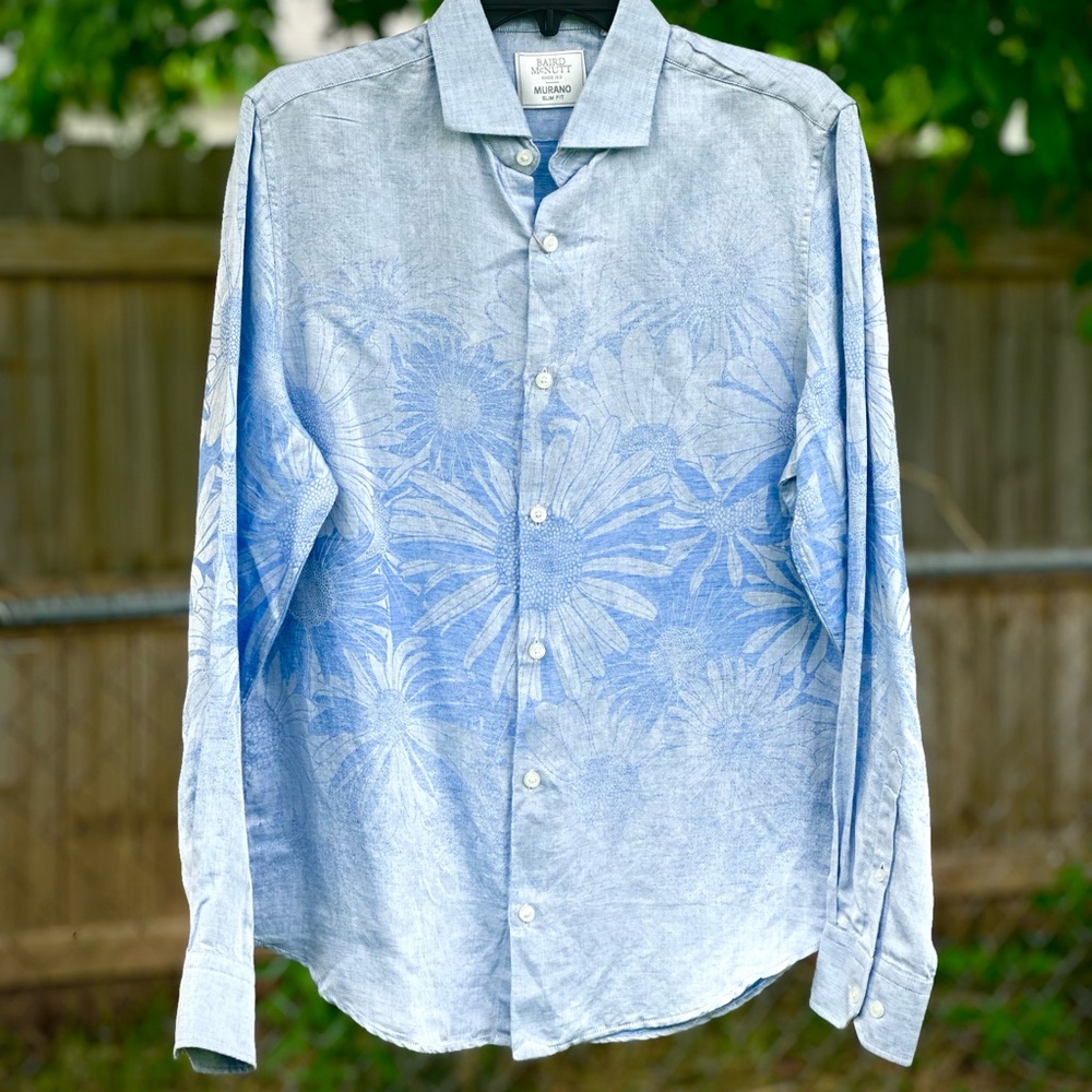 Men's Blue Floral Shirt